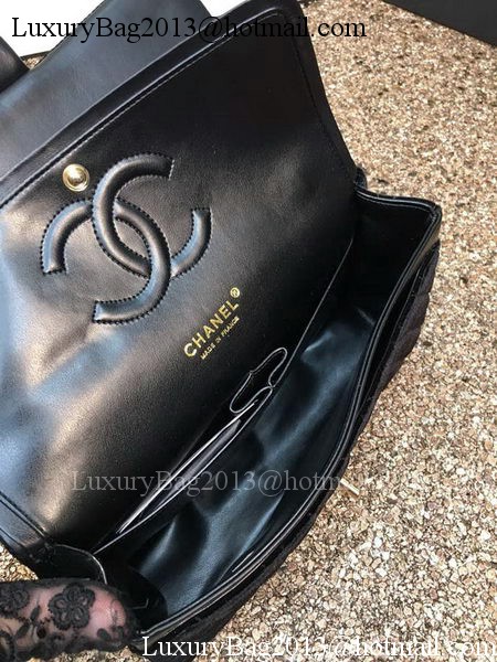 Chanel 2.55 Series Flap Bags Original Black Velvet Leather A1112 Gold