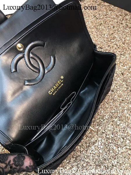 Chanel 2.55 Series Flap Bags Original Black Velvet Leather A1112 Gold