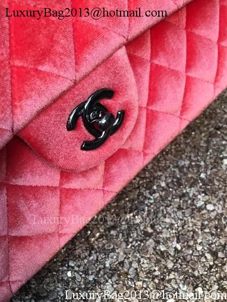 Chanel 2.55 Series Flap Bags Original Orange Velvet Leather A1112 Silver