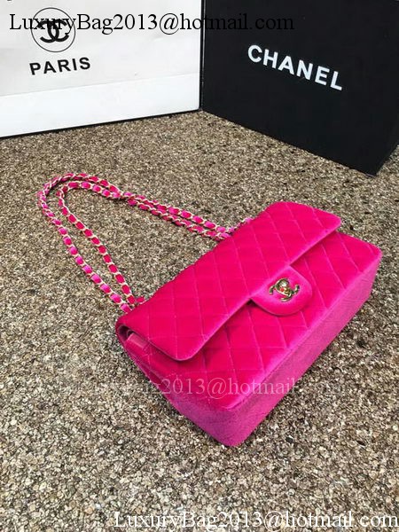 Chanel 2.55 Series Flap Bags Original Rose Velvet Leather A1112 Gold