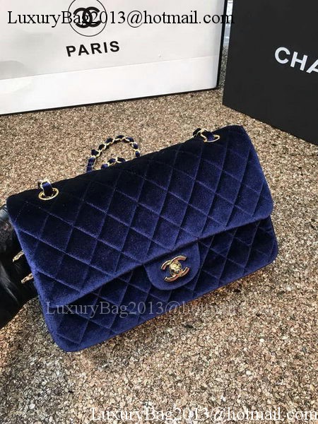 Chanel 2.55 Series Flap Bags Original Royal Velvet Leather A1112 Gold