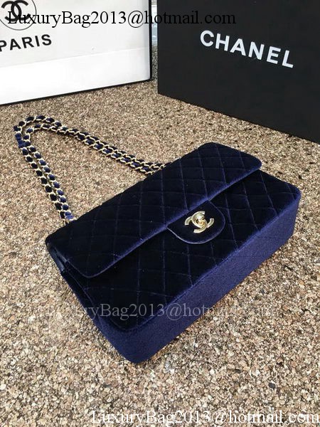 Chanel 2.55 Series Flap Bags Original Royal Velvet Leather A1112 Gold