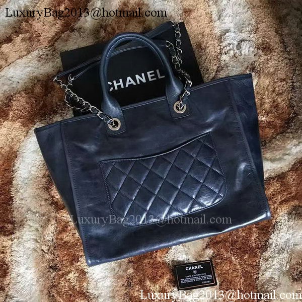 Chanel Tote Shopping Bag Original Leather A68046 Blue