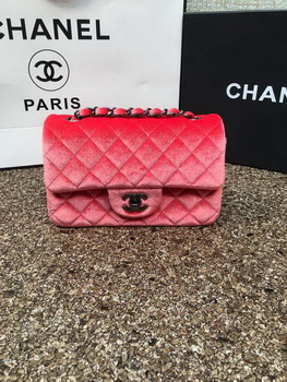 Chanel mini Classic Flap Bag Original Royal Velvet Leather A1116 Gold