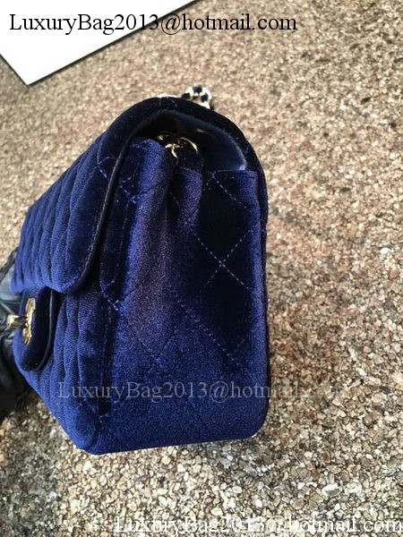 Chanel mini Classic Flap Bag Original Royal Velvet Leather A1116 Gold