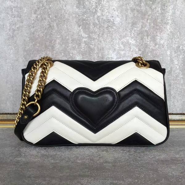 Gucci GG Marmont Shoulder Bag 443497 Black&White