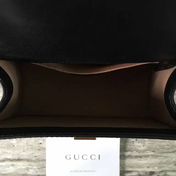 Gucci Sylvie Cowhide Leather Shoulder Bag 470270 Black