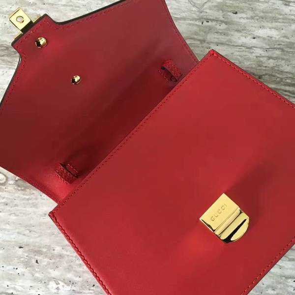 Gucci Sylvie Cowhide Leather Shoulder Bag 470270 Red