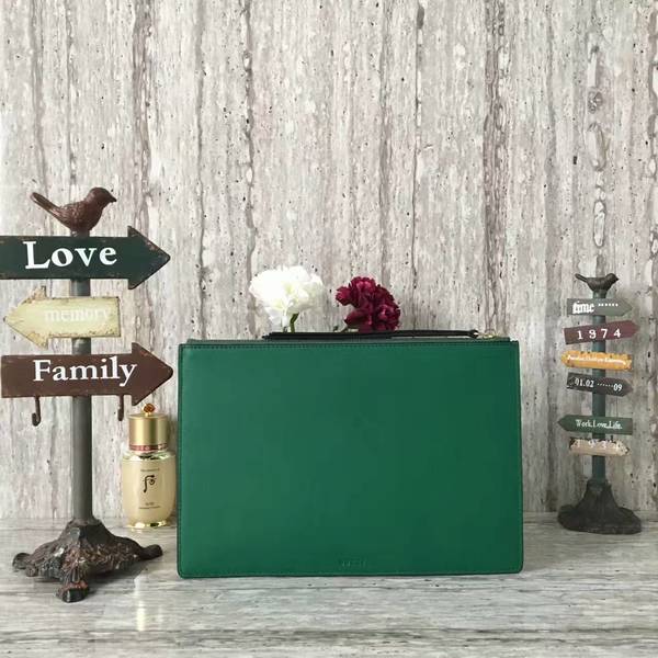 Gucci Smooth Leather Clutches 445597 Green