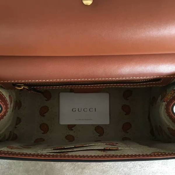 Gucci GG Marmont Leather Top Handle Bag 421890A Brown