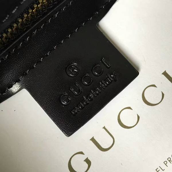 Gucci GG Marmont Crocodile Leather Shoulder Bag 431777 Black