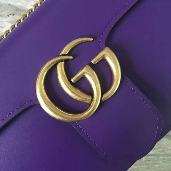 Gucci GG Marmont Original Leather Shoulder Bag 431777 Purple