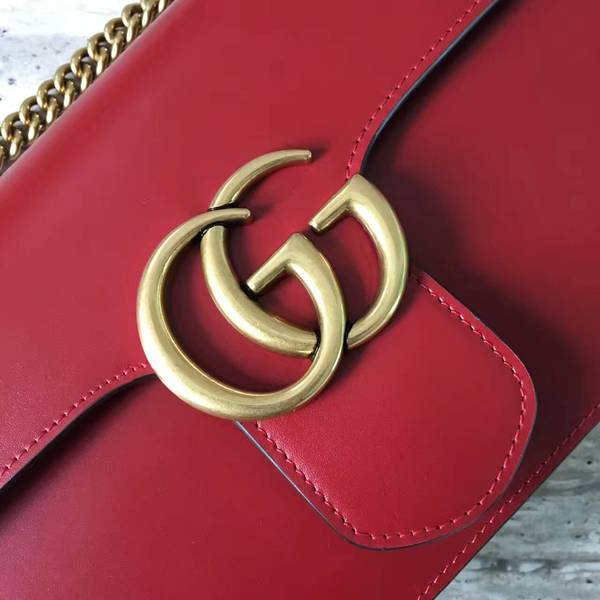 Gucci GG Marmont Original Leather Shoulder Bag 431777 Red