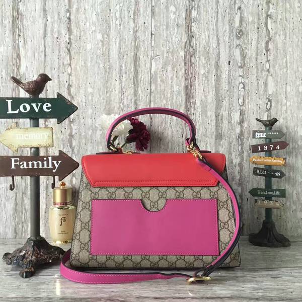 Gucci Padlock Gucci Signature Top Handle Bag 453188 Red&Pink