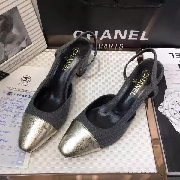 Chanel 60mm Leather Pump CH2077 Grey