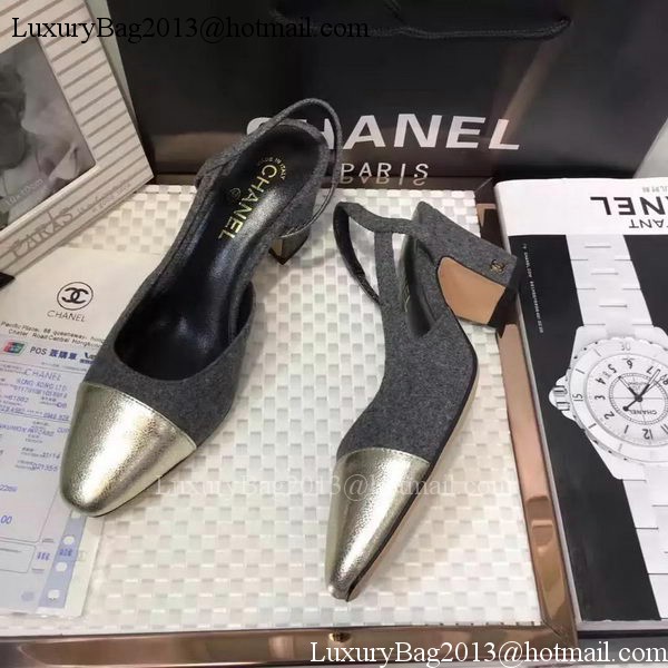 Chanel 60mm Leather Pump CH2077 Grey