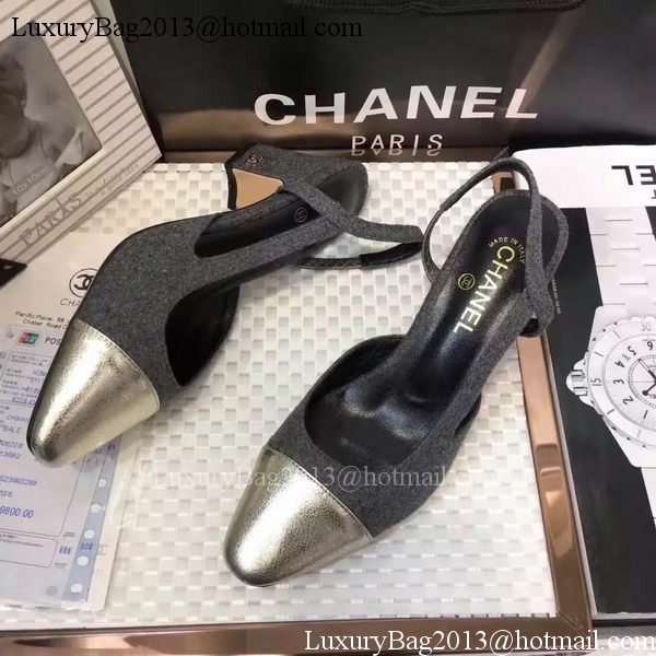 Chanel 60mm Leather Pump CH2077 Grey