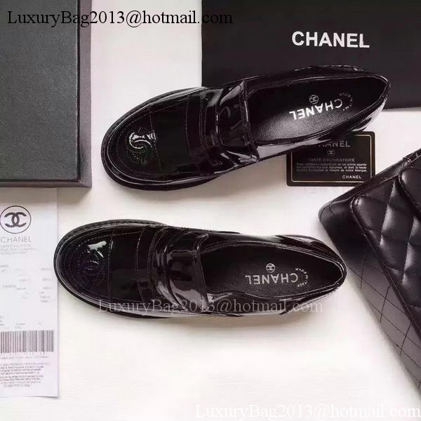 Chanel Casual Shoes Leather CH2063 Black