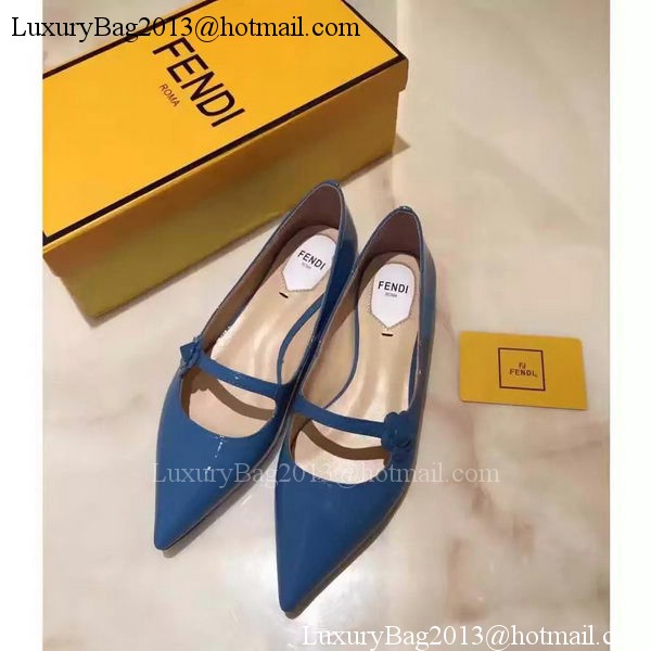 Fendi Patent Leather Ballerina FD174 Blue