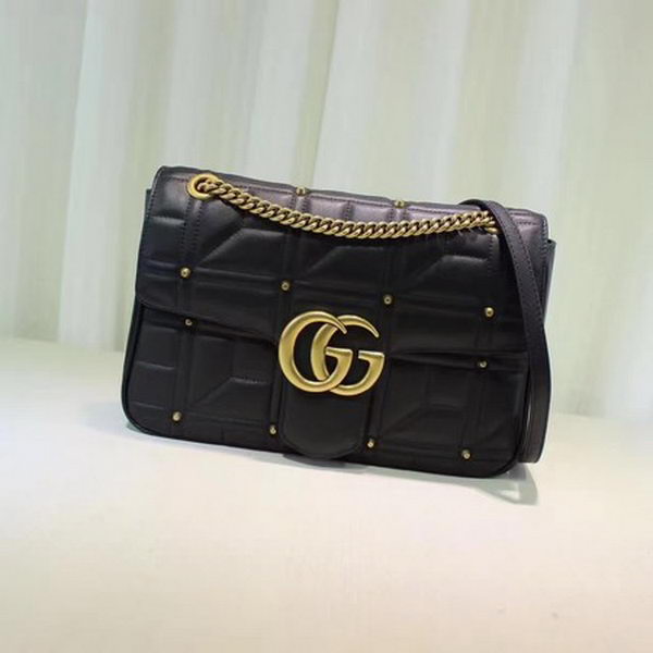 Gucci GG Marmont Mmatelasse Shoulder Bag 443496 Black