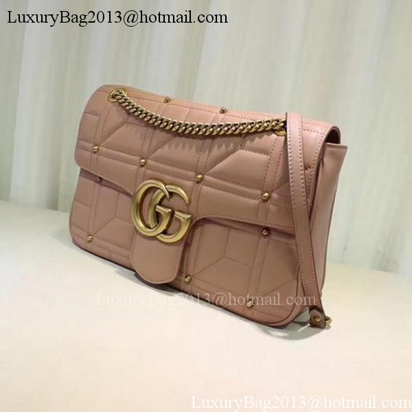 Gucci GG Marmont Mmatelasse Shoulder Bag 443496 Pink