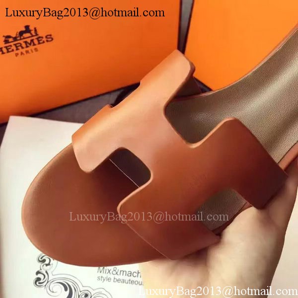 Hermes Leather 70mm Sandal H0741 Brown