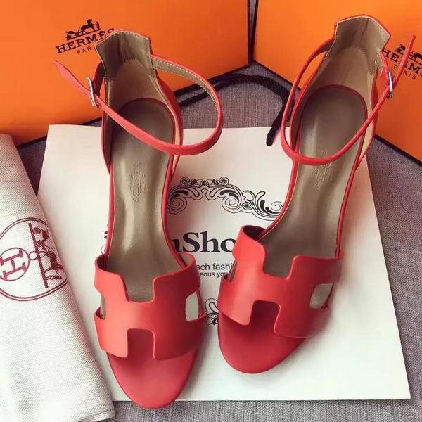 Hermes Leather 70mm Sandal H0741 Red