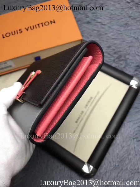 Louis Vuitton Calfskin Leather CAPUCINES WALLET M61249 Black&Grey