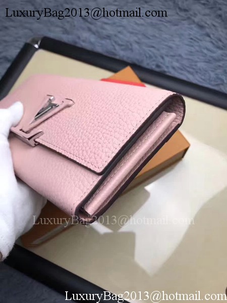 Louis Vuitton Calfskin Leather CAPUCINES WALLET M61249 Pink