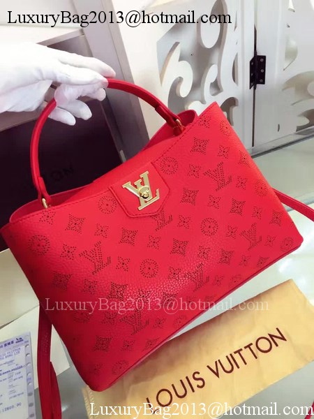 Louis Vuitton Monogram Leather Tote Bag M42126 Red