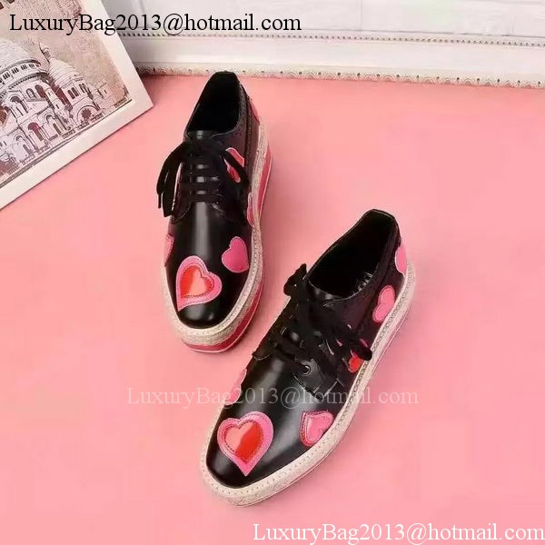 Prada Leather Casual Shoes PD729 Black