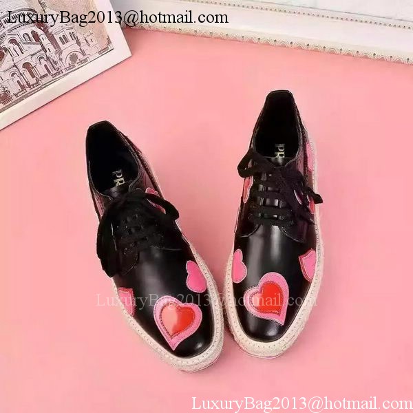 Prada Leather Casual Shoes PD729 Black