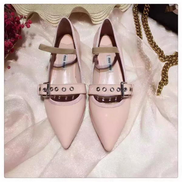 miu miu Leather Ballerina MM544 Apricot