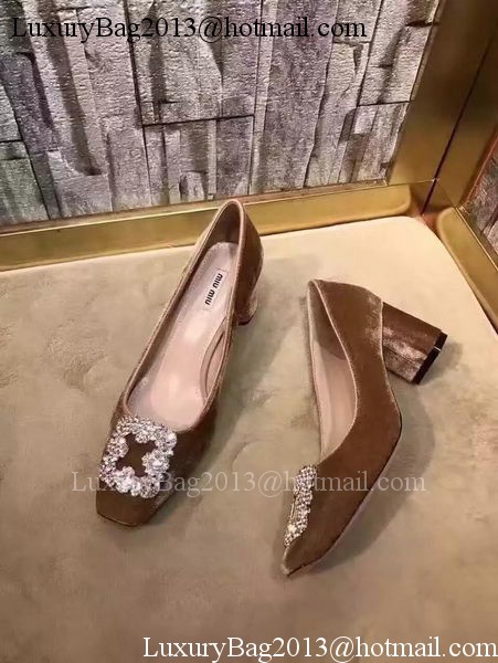 miu miu Suede Leather 60mm Pump MM547 Brown