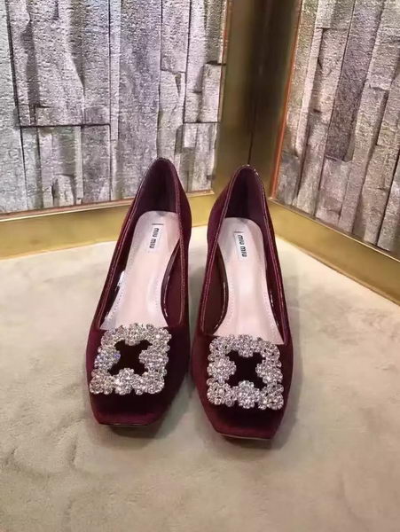 miu miu Suede Leather 60mm Pump MM547 Wine