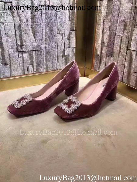 miu miu Suede Leather 60mm Pump MM547 Wine