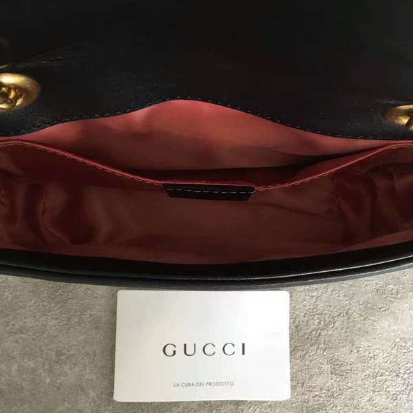 Gucci Now GG Marmont Shoulder Bag 446744 Black&White