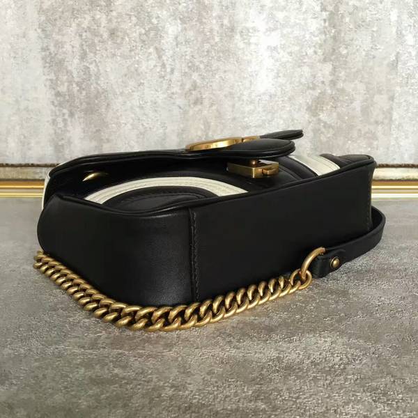 Gucci Now GG Marmont Shoulder Bag 446744 Black&White