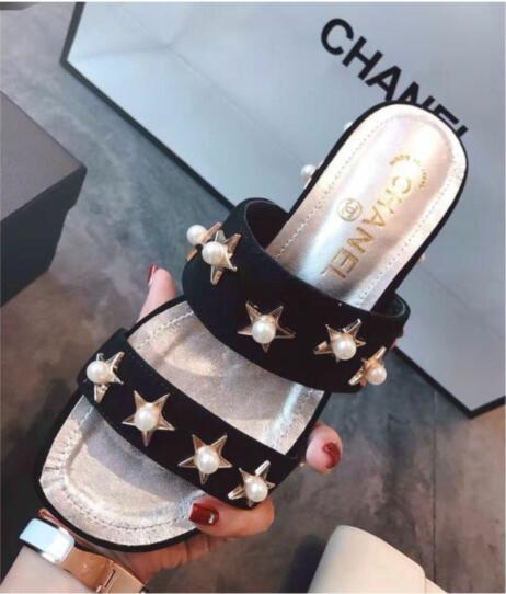 Chanel Leather Wedge CH17054 Black