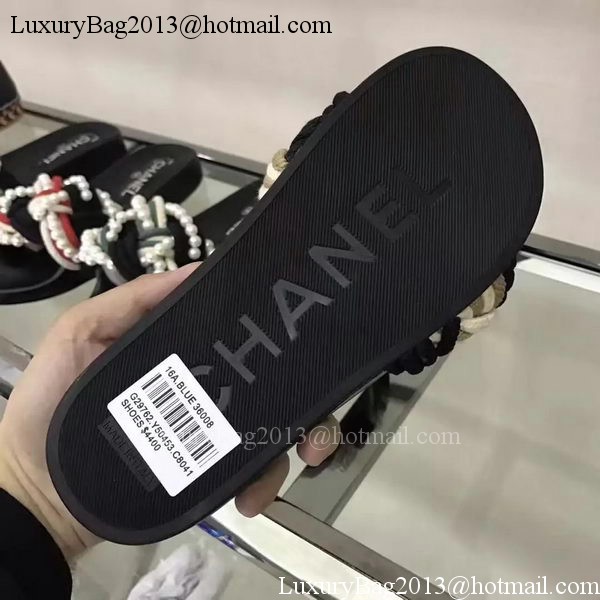 Chanel Slipper Leather CH2078 Black