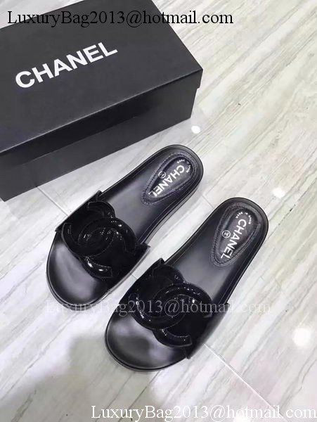 Chanel Slipper Leather CH2091 Black