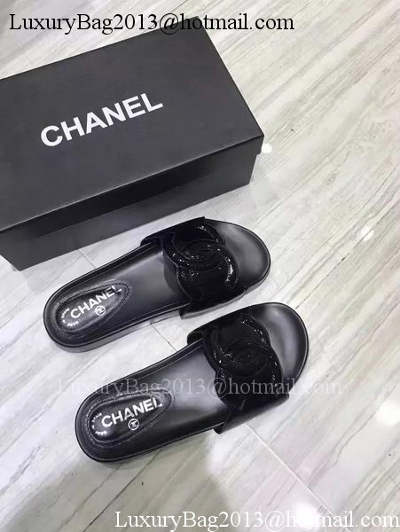 Chanel Slipper Leather CH2091 Black