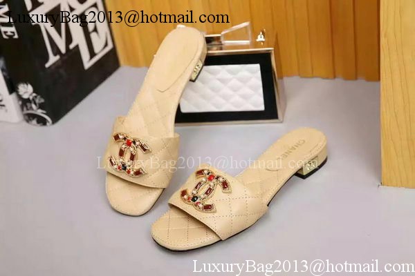 Chanel Slipper Leather CH2092 Apricot