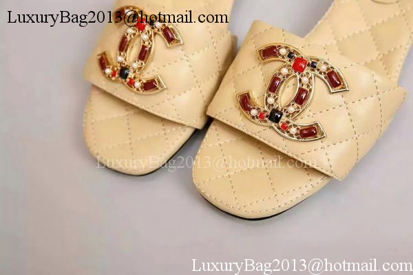 Chanel Slipper Leather CH2092 Apricot