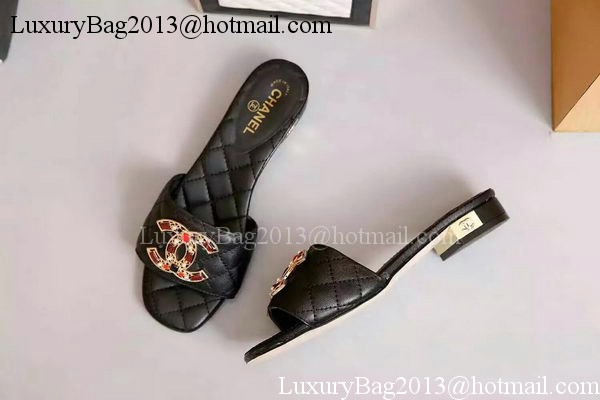 Chanel Slipper Leather CH2092 Black