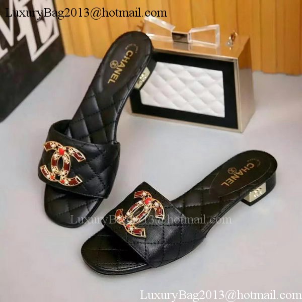 Chanel Slipper Leather CH2092 Black