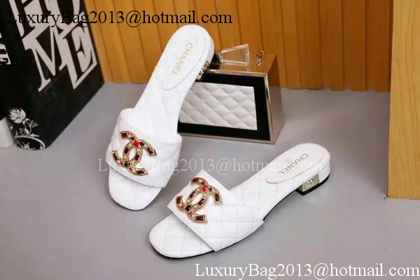 Chanel Slipper Leather CH2092 White
