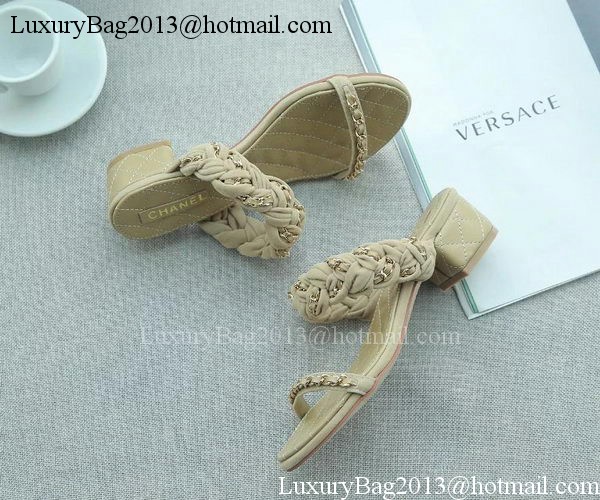 Chanel Slipper Leather CH2094 Apricot