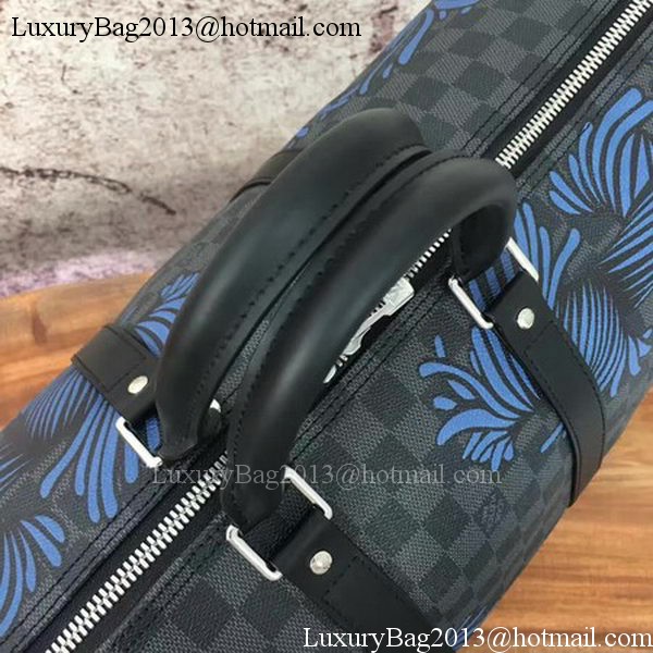 Louis Vuitton Damier Graphite Canvas KEEPALL BANDOULIERE 50 N41486 Blue