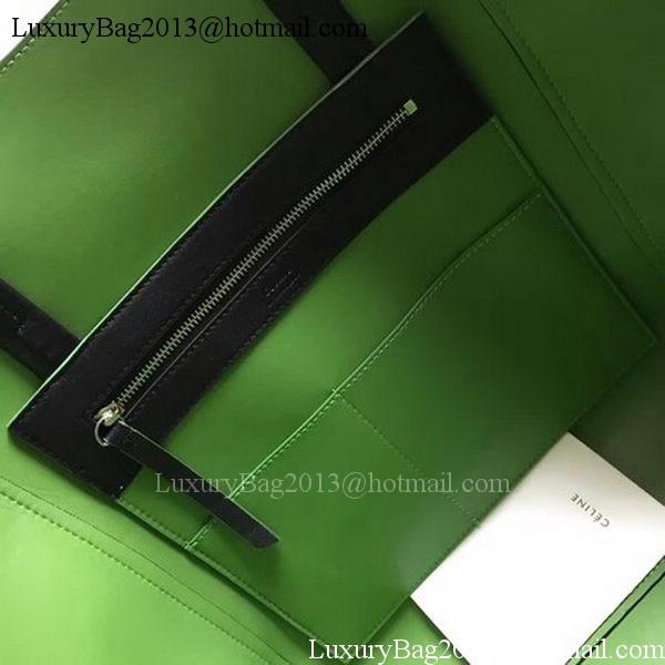 Celine Cabas Phantom Bags Calfskin Leather C2209 Black&Green